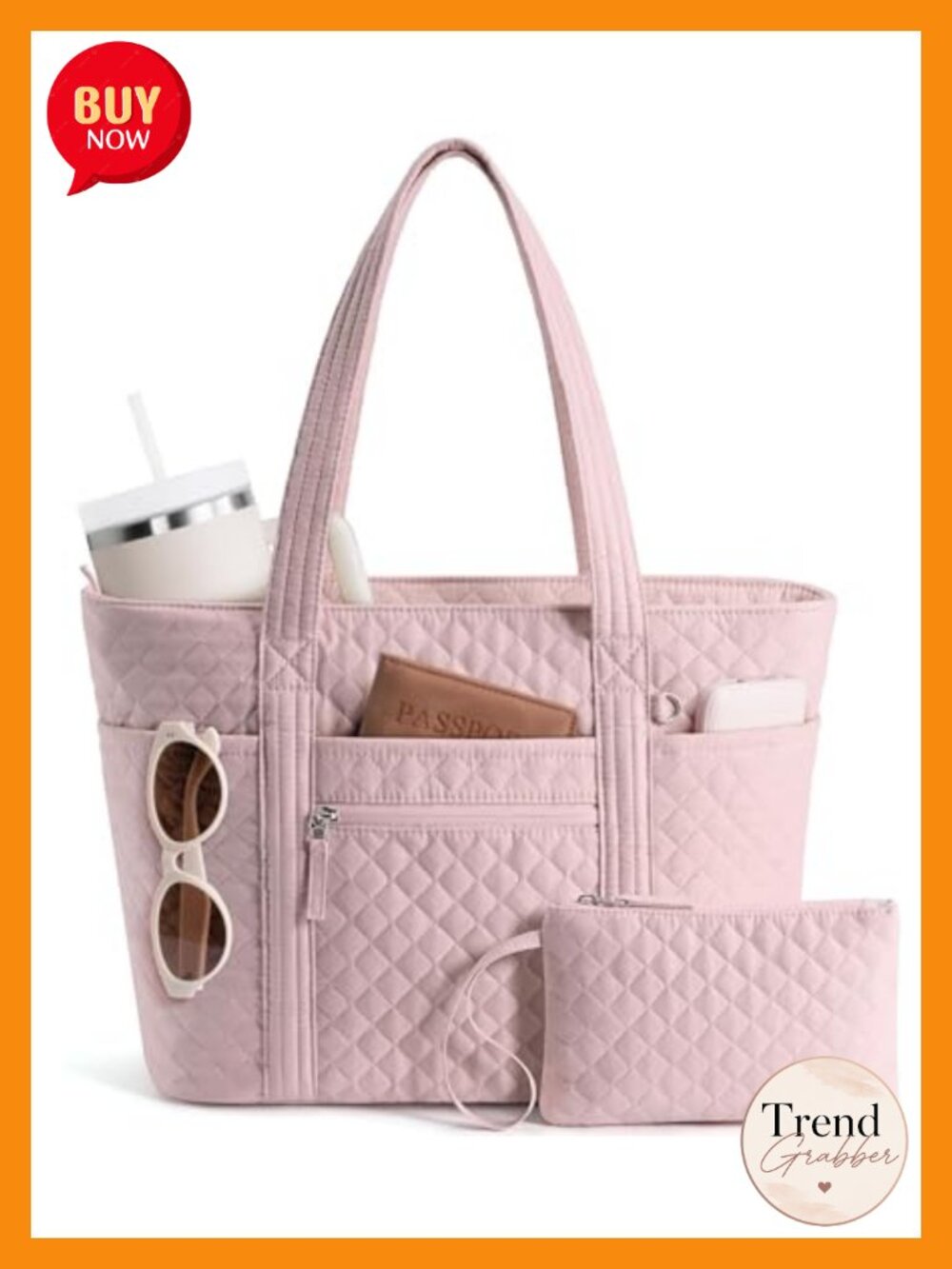 Quilted Cotton Tote Bag Puffer Laptop 40oz Tumbler Teacher Nurse